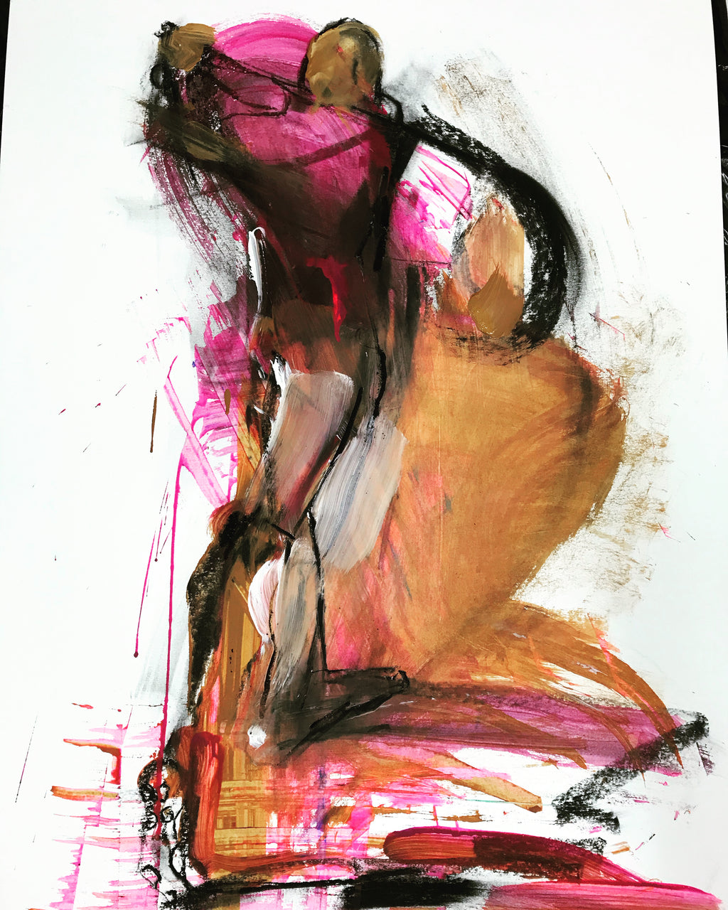 Golfer in pink, 100x70cm