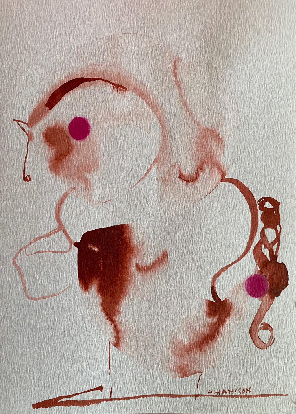 Trotting in sienna, 17x24cm