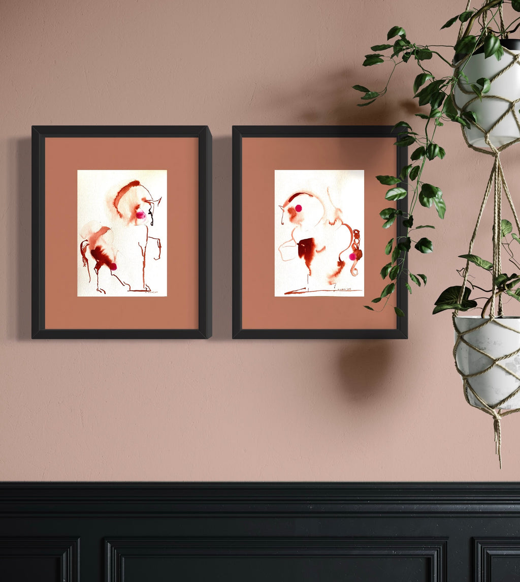 Trotting in sienna2, 24x17cm