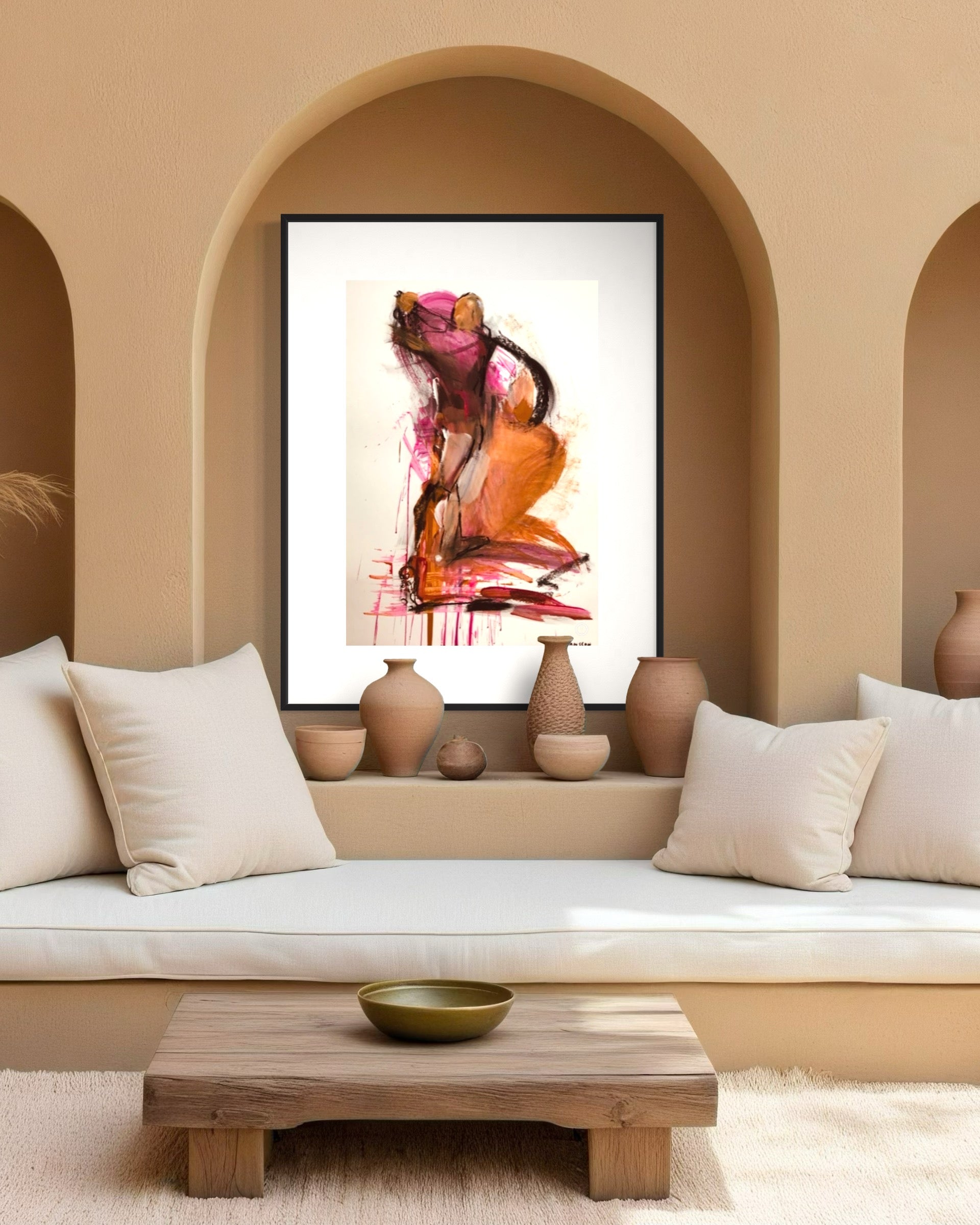 Golfer in pink, 100x70cm