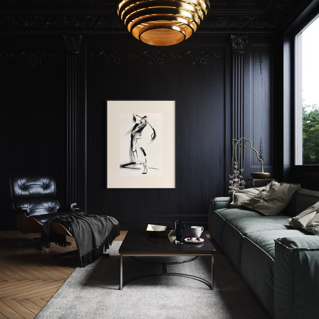 Golfer in Charcoal, 100x70cm